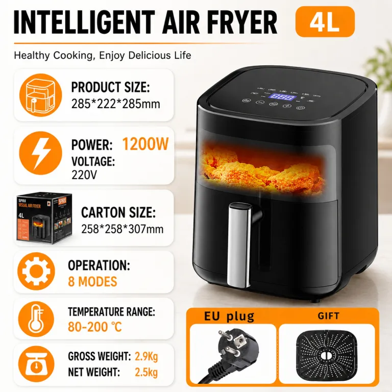 2026 سرخ‌کن بدون روغن مدل جدید خانگی، دستگاه چندکاره سرخ‌کن و فر airfryer سفارشی 6 لیتر