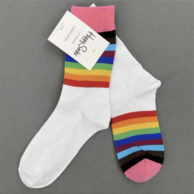 جوراب زنانه رنگارنگ HappySocks طرح کارتونی بامزه مدل اینستاگرامی نیمه‌ساقه بیرونی خیابانی