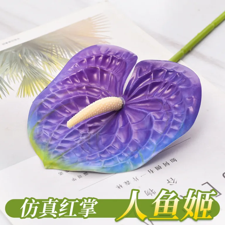 گل آنتوریوم مصنوعی تک شاخه 3D با بافت طبیعی فلامینگو دکور صحنه خانه چیدمان تزئینی شاخه گل مصنوعی دسته گل