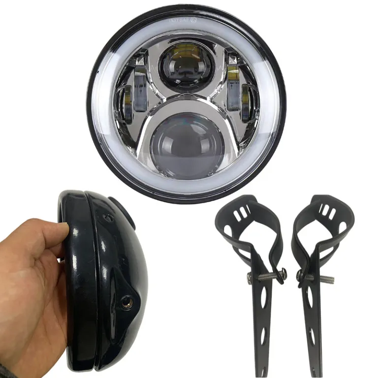 7 اینچ چراغ بزرگ هارلی رانگلر 6 مهره 60W اصلاح‌شده موتورسیکلت آفرود چراغ جلو LED با چشم فرشته سفید زرد