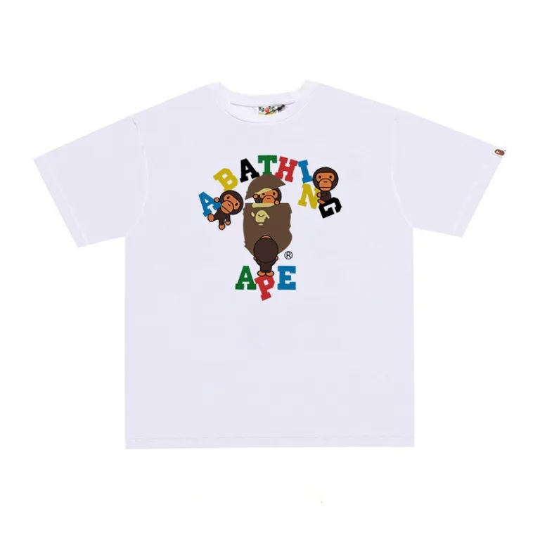 تی‌شرت BAPE تابستانی طرح سر میمون استتاری مردانه و زنانه استایل ژاپنی موجودی عمده