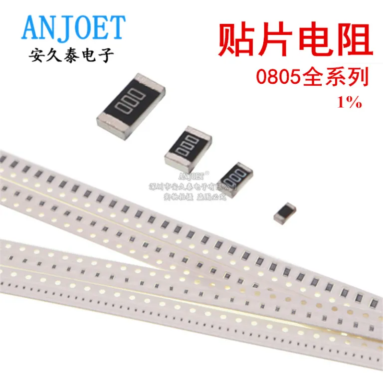 مقاومت SMD 100PCS 0805 1% 0R~10M 750 اهم 33 اهم 10R 22K 680KR