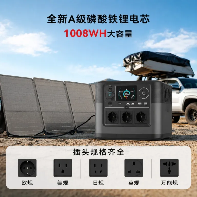 منبع تغذیه قابل حمل در فضای باز 1200W220V باتری استارت اضطراری قابل حمل برای کمپینگ در فضای باز 1 منبع تغذیه پشتیبان