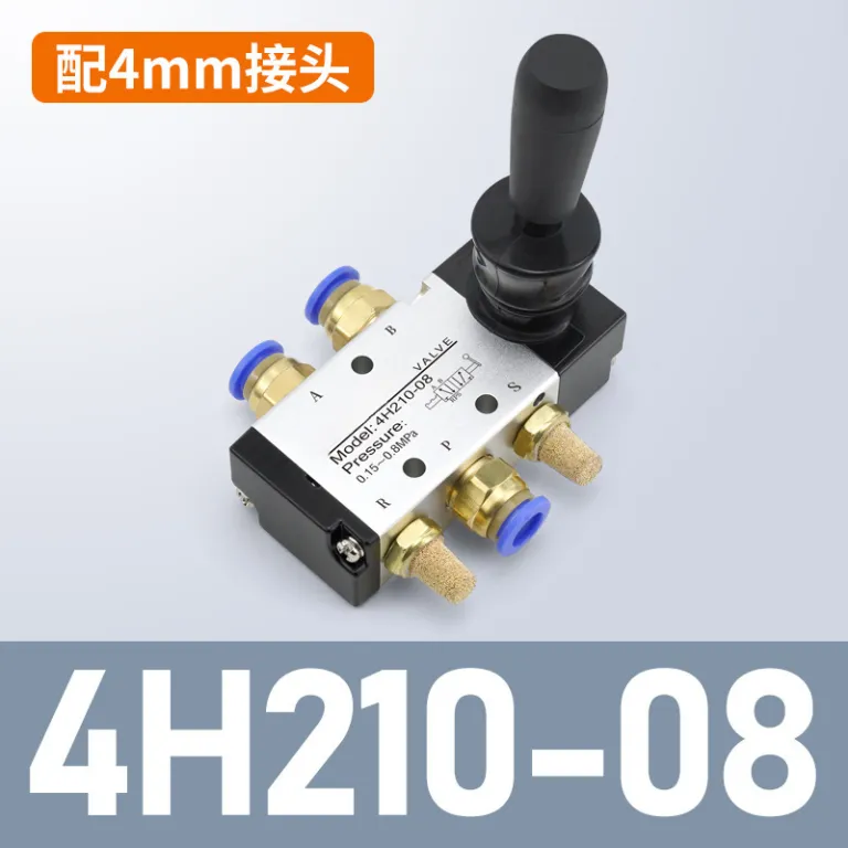 شیر دستی پنوماتیک دو وضعیتی پنج راهه 4R210-08 شیر کشویی دستی 4H210-08 شیر کنترل جهت دستی سیلندر