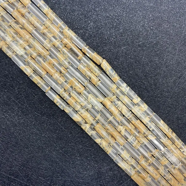 مهره استوانه‌ای مالاکیت طبیعی با سوراخ مستقیم 4x13mm، لاجورد و کوارتز صورتی برای ساخت زیورآلات DIY
