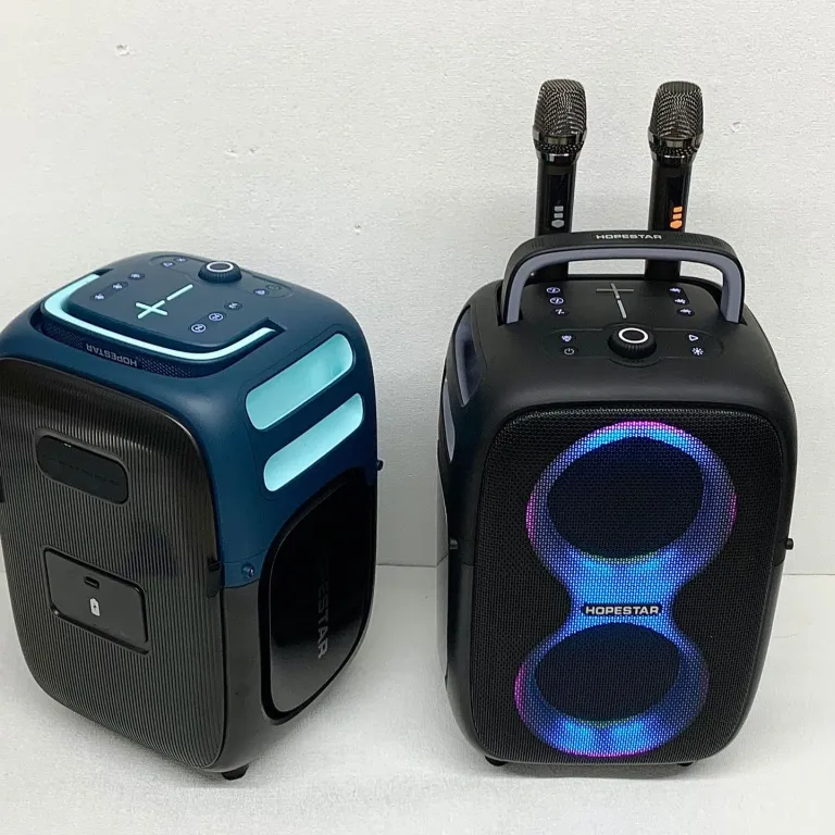 650W اسپیکر بلوتوثی بی‌سیم قابل حمل HOPESTAR PARTYONE CLUB با دو میکروفون دستی و نور RGB