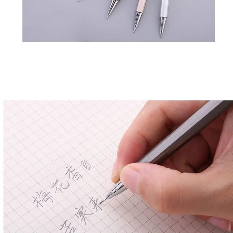 مداد نوکی اتوماتیک جدید تمام فلزی با بدنه فلزی، نوک نشکن و مرکز ثقل پایین 0.5/0.7mm