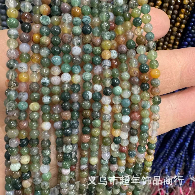 2mm3mm4mm مهره‌های گرد کوچک سنگ طبیعی، لوازم جانبی زیورآلات، آمیتیست، آونتورین سبز، تورمالین، مهره‌های DIY عمده