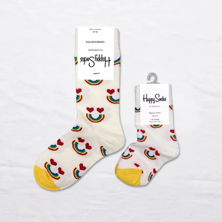 جوراب بچگانه HappySocks طرح کارتونی ساق متوسط مدل هایپی مناسب دختر و پسر برای استفاده بیرون از منزل طرح بامزه عمده و خانوادگی