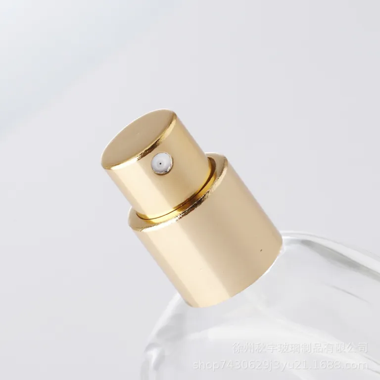 بطری شیشهای عطر جدید و لوکس موجود در انبار کارخانه، درب پیچی، قابل حمل، اسپری فشاری، بطری خالی نمونه