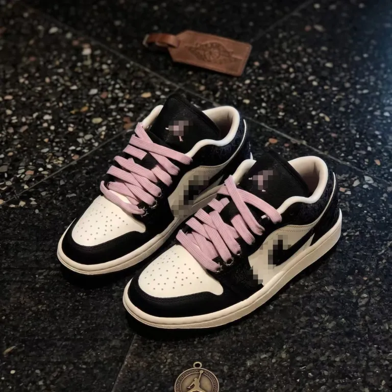 کفش بسکتبال ساق کوتاه نایک aj1 طرح پاندا سیاه و سفید و swoosh معکوس جردن 1 چرم لایه اول