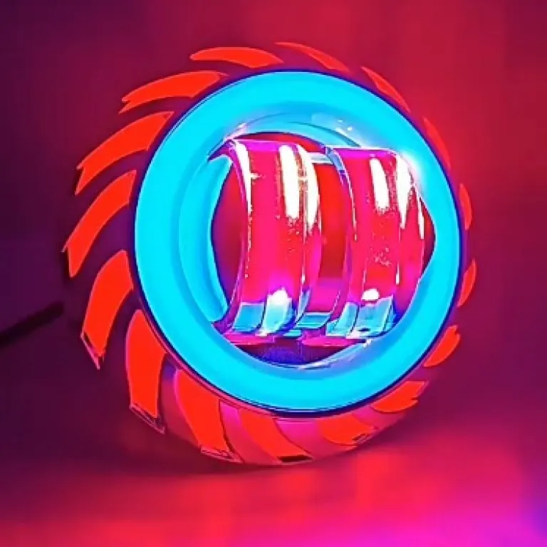 چراغ جلو LED یونیورسال خودرو و موتورسیکلت با لنز دوبل، فلاشر، چشم فرشته و چشم شیطان
