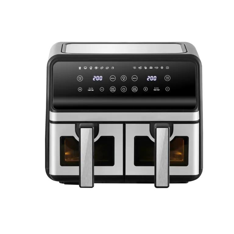 سرخ‌کن بدون روغن دو مخزنه خانگی Air Fryer با ظرفیت بزرگ، چندکاره و قابل مشاهده، هوشمند و مناسب صادرات