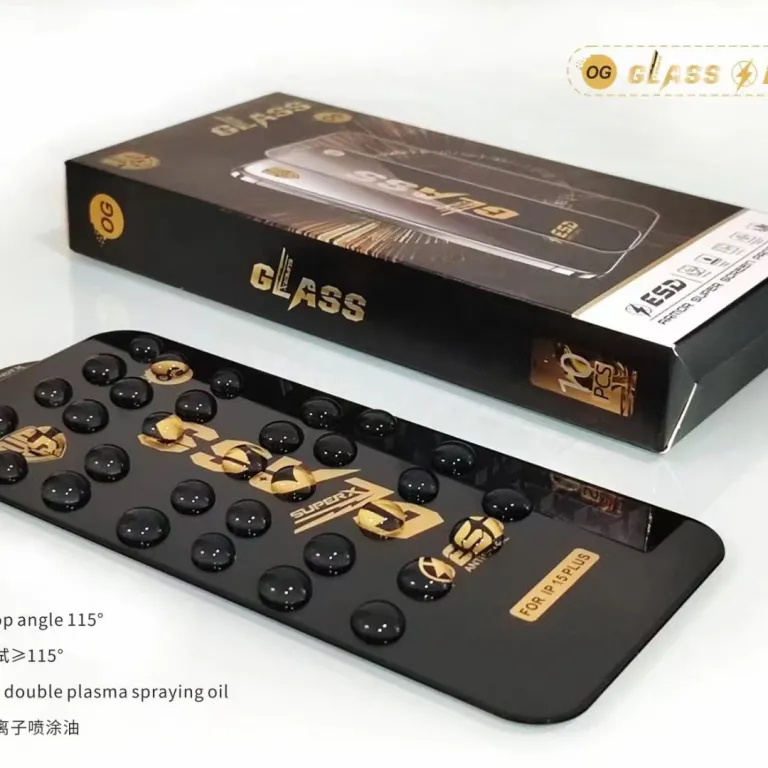 گلس OG Glass ضد الکتریسیته ساکن با لبه خمیده فوق‌العاده بزرگ مناسب آیفون 17 16 15/Pro Max