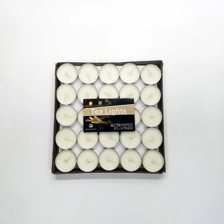 شمع چایخوری گرد بدون دود عمده کارخانه‌ای 2 ساعته 50 عددی مناسب هتل، عروسی، ولنتاین، تولد و ابراز عشق