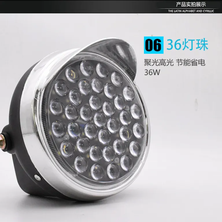 چراغ جلو LED فوق‌روشن گرد 12v-80V برای موتورسیکلت و سه‌چرخه برقی