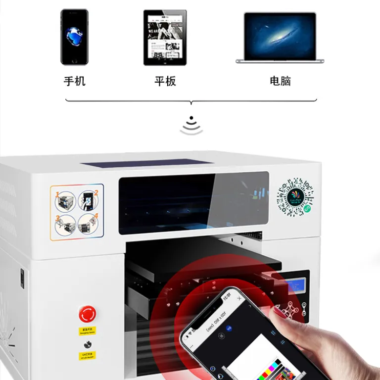 چاپگر تخت UV کوچک برای قاب گوشی، PVC، اکریلیک، پازل، سنجاق‌سینه، سکه یادبود، دستگاه چاپ دیجیتال مستقیم