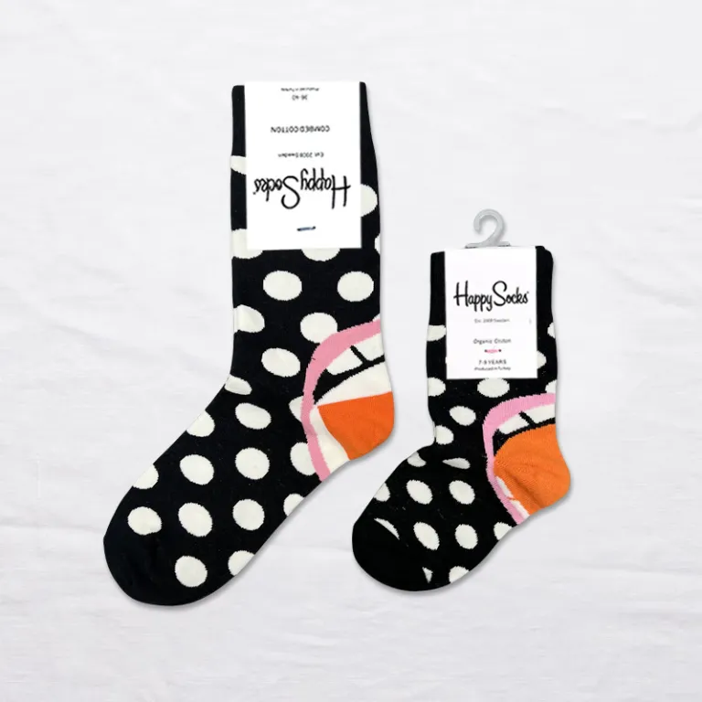 جوراب بچگانه HappySocks طرح کارتونی ساق متوسط مدل هایپی مناسب دختر و پسر برای استفاده بیرون از منزل طرح بامزه عمده و خانوادگی