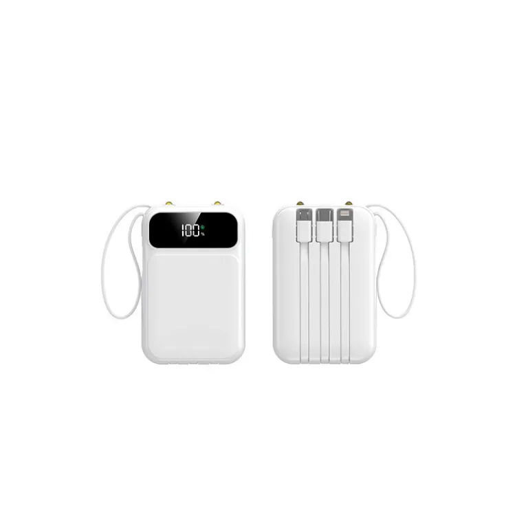 3C دارای گواهی 22.5W پاوربانک 20000 میلی‌آمپر با ظرفیت بالا، شارژ سریع، مینی و دارای کابل داخلی، قابل سفارشی‌سازی