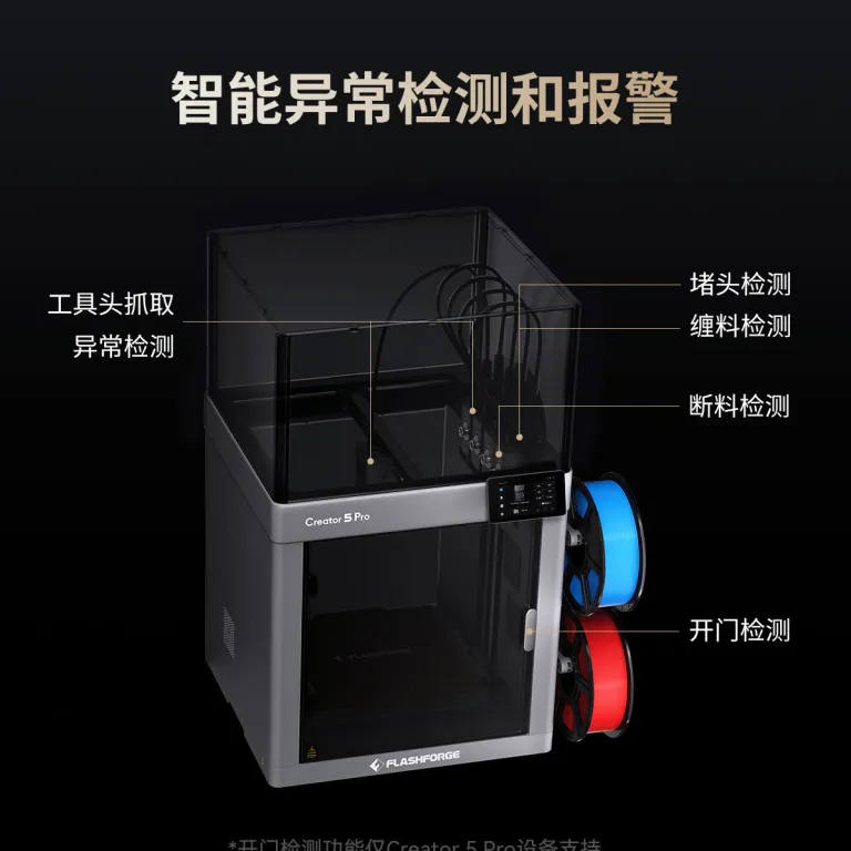 چاپگر چند رنگ سری Flashforge Creator 5 با نازل 4، راندمان 5 برابر، محفظه گرم شونده و سیستم تخلیه مواد زائد 0 3D