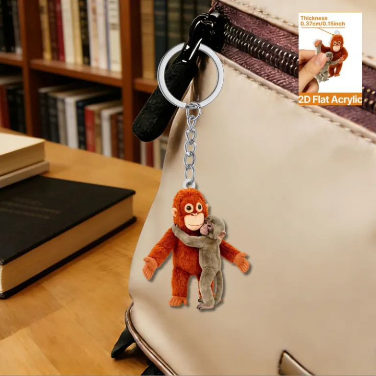 آویز اکریلیک تخت Protect Punch The Monkey طرح اورانگوتان قرمز، محصول جدید صادراتی 2D