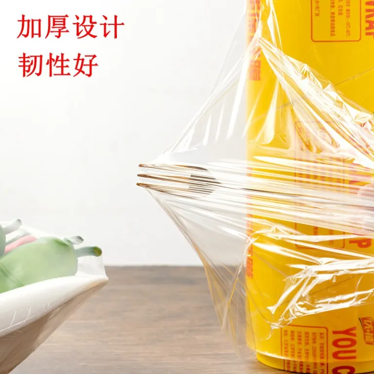 رول بزرگ سلفون PVC مخصوص سوپرمارکت و مصارف تجاری، یکبارمصرف برای بسته‌بندی خانگی، مناسب آشپزخانه، میوه و سبزیجات، عمده