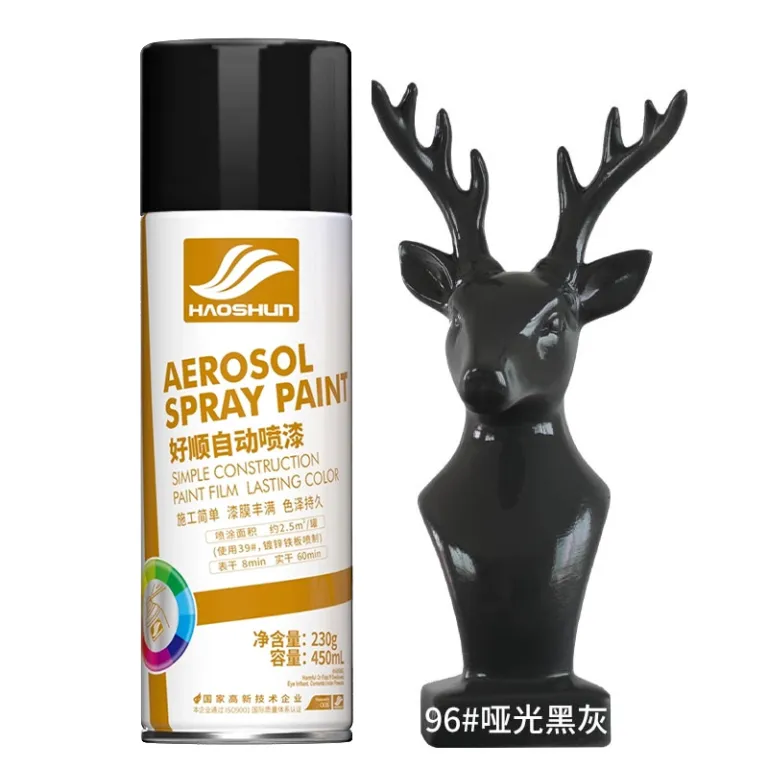 اسپری رنگ 450ml هاوشون ضدزنگ فلز در رنگ‌های مشکی سفید قرمز برای مصارف خانگی و تغییر رنگ خودرو