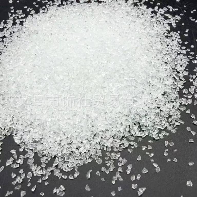 گوی دست‌ساز شبیه‌سازی شکر سفید خرد شده، مواد پرکننده ضداسترس، شن شیشه‌ای نامنظم برای زیورآلات دست‌ساز