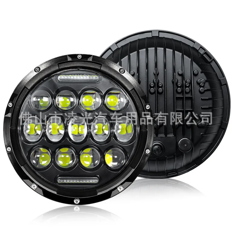 چراغ جلو LED موتورسیکلت 75W7 اینچ گرد مناسب آفرود جیپ رانگلر و هارلی