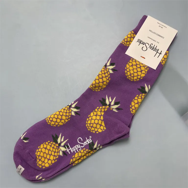 جوراب زنانه رنگارنگ HappySocks طرح کارتونی بامزه مدل اینستاگرامی نیمه‌ساقه بیرونی خیابانی