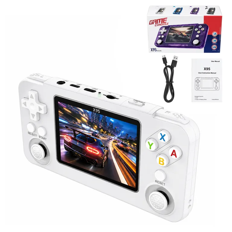 کنسول بازی دستی جدید X95 با صفحه‌نمایش 3 اینچی HD، بازی‌های رترو و نوستالژیک دوران کودکی، قابل حمل
