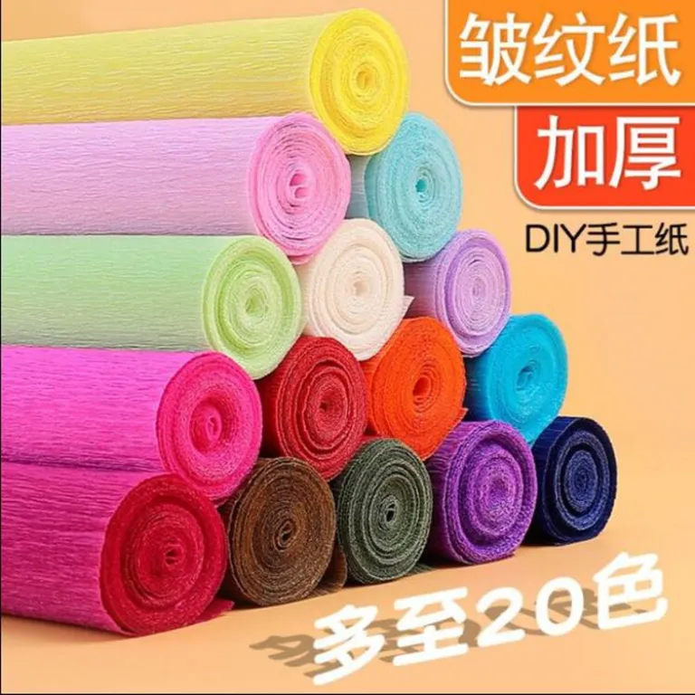 فروش مستقیم کارخانه، کاغذ کرپ رنگی ضخیم، مواد ساخت گل دستی، کاغذ DIY چین‌دار، کاغذ دستی برای گل رز