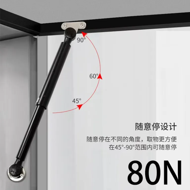 جک آرام‌بند درب کابینت شیشه‌ای، میله پنوماتیک بالابر درب، ضربه‌گیر هیدرولیک کوتاه، توقف در هر موقعیت، تولید کارخانه
