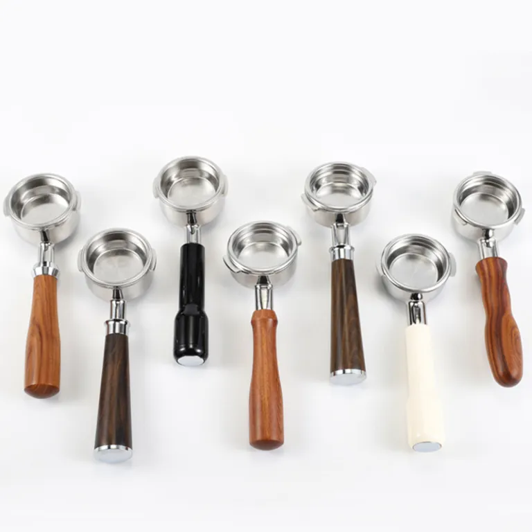دسته بدون کف قهوه‌ساز Barsetto 58mm با دسته چوبی و استیل ضدزنگ