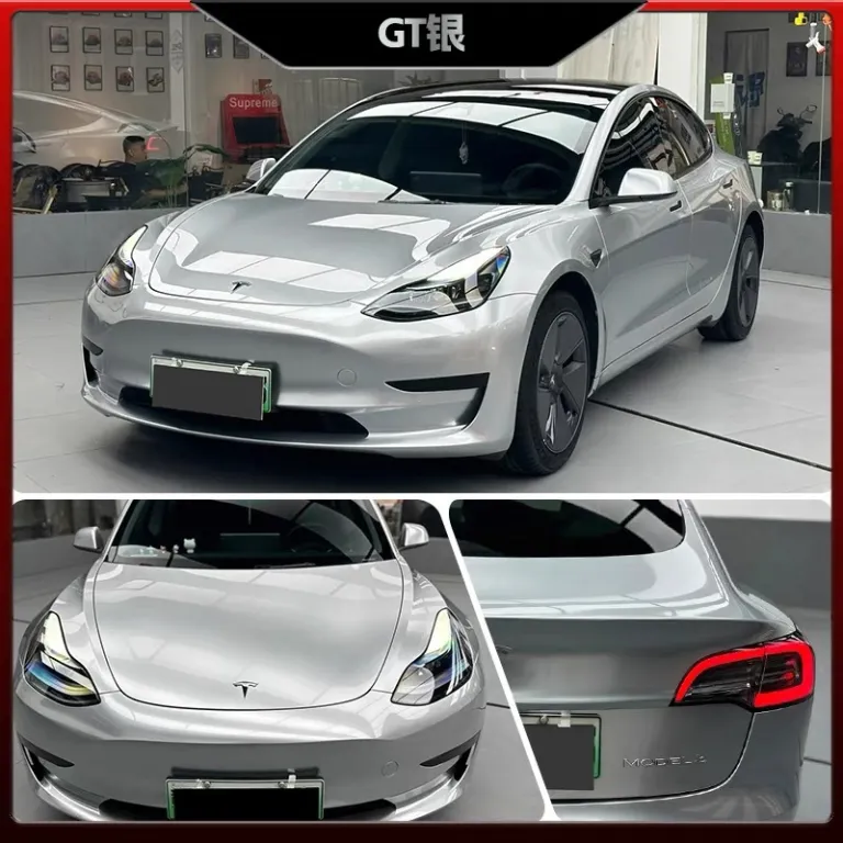 فیلم تغییر رنگ خودرو PET نقرهای GT نقرهای مایع نقرهای کهکشانی نقرهای متالیک فوق براق نقرهای فضایی الکتریکی نقرهای الکساندریت