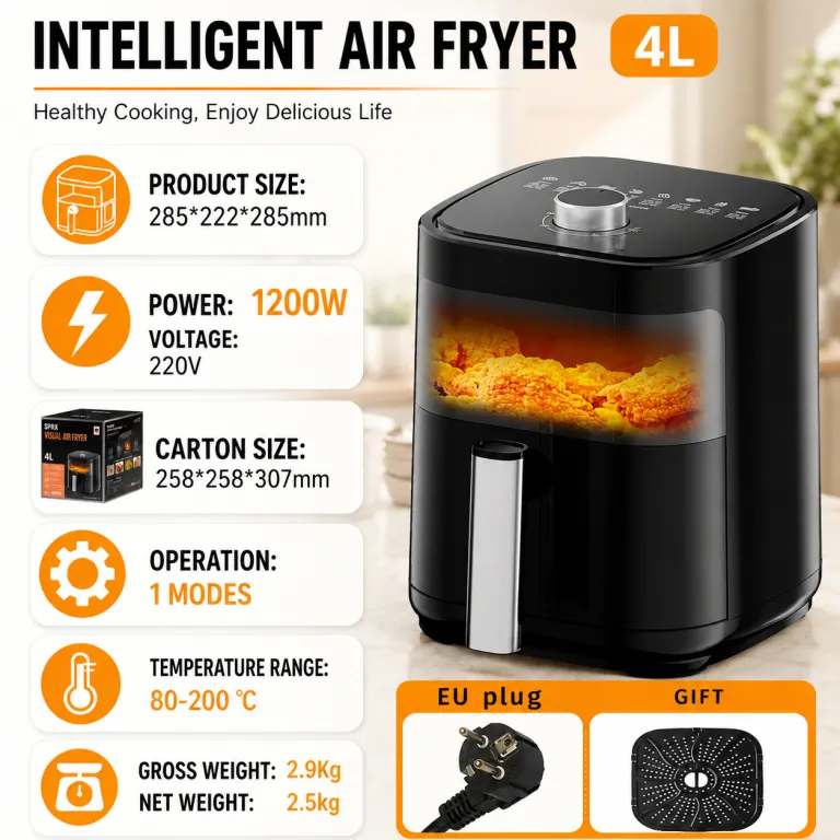 2026 سرخ‌کن بدون روغن مدل جدید خانگی، دستگاه چندکاره سرخ‌کن و فر airfryer سفارشی 6 لیتر