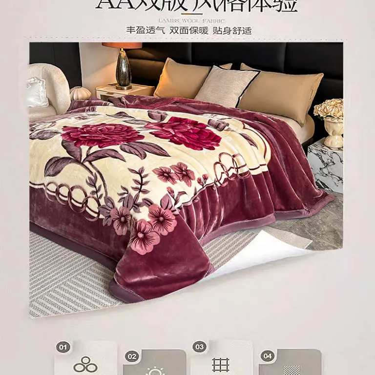 پتوی راشل دولایه ضخیم پاییز و زمستان، پتوی اصل، پتوی هدیه، پتوی ابری آنتی‌استاتیک، عمده با قیمت ویژه