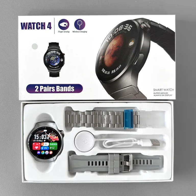 ساعت هوشمند Huaqiangbei Watch4 Pro با صفحه گرد، پشتیبانی از Alipay، NFC، تماس بلوتوثی و چندکاره ورزشی