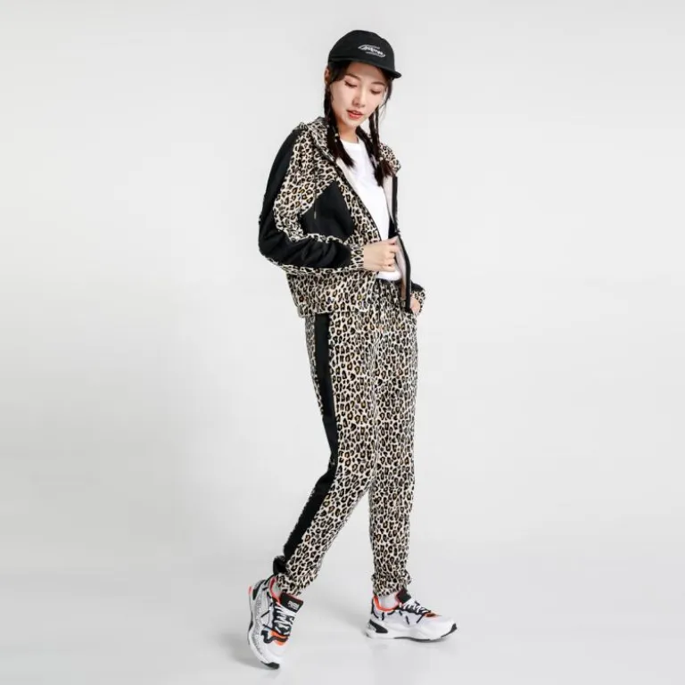 هودی زنانه PUMA x CO گرم و تنفس‌پذیر با طرح پلنگی و آستین بلند