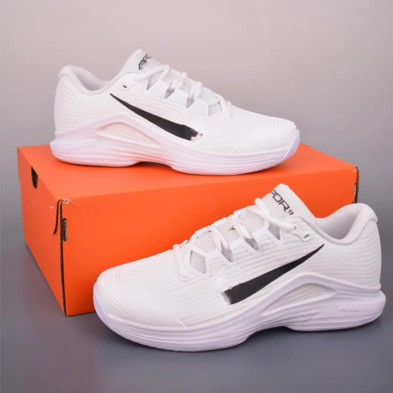 کفش تنیس Vapor 12 نسخه بالا مخصوص بازی واقعی، زنانه و مردانه برای زمین سخت، کفش تنیس پیشرفته، کفش تمرینی با پشتیبانی و چسبندگی