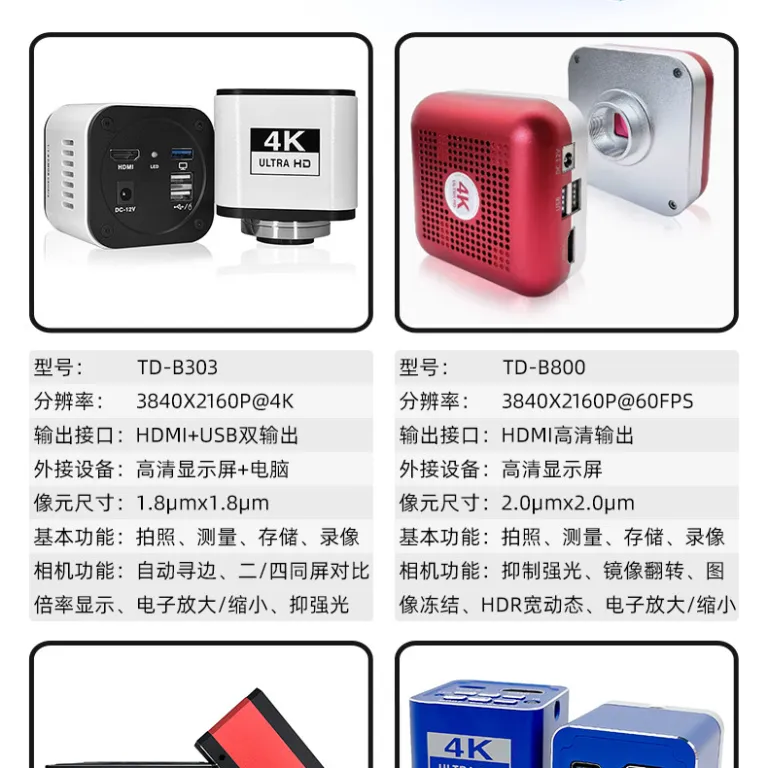 میکروسکوپ دیجیتال با وضوح بالا 4K برای تعمیر موبایل، ذره‌بین صنعتی PCB و تراشه، عکس‌برداری و اندازه‌گیری سطوح فلزی