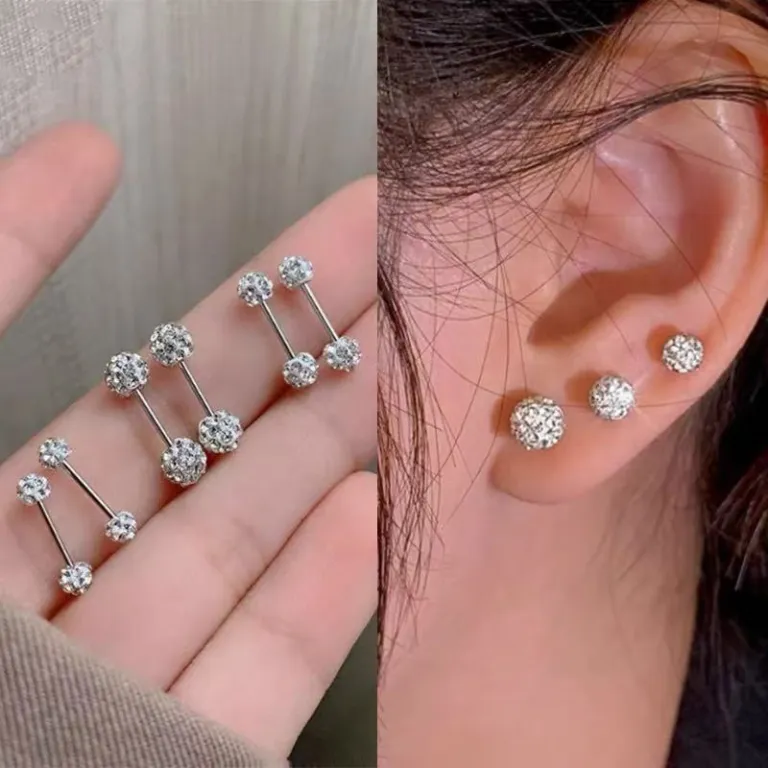 S925 گوشواره میخی نقره خالص با حس لوکس، شیک و همه‌پسند مناسب استایل، عمده از تولیدکننده برای فروش شب‌بازار و بساط