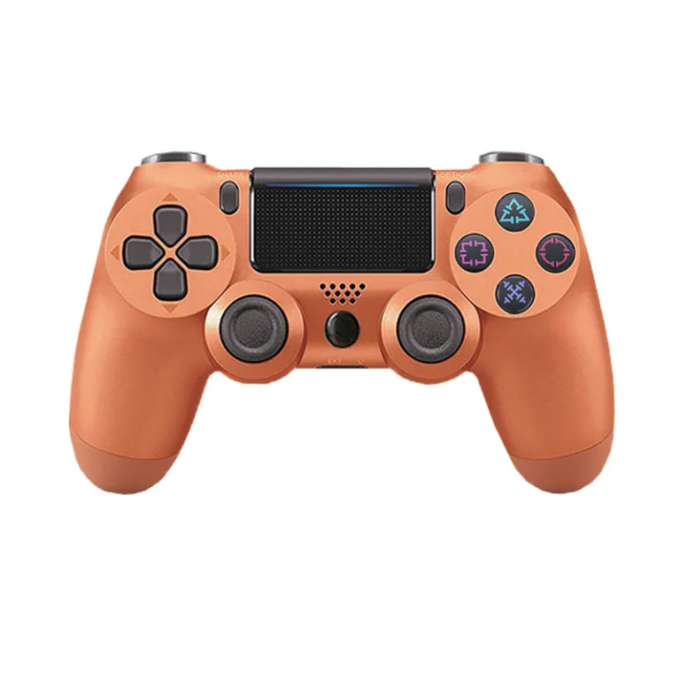 دسته بازی بی‌سیم بلوتوثی ps4 با دو موتور لرزشی، ژیروسکوپ شش‌محوره و لرزش کامل ps4