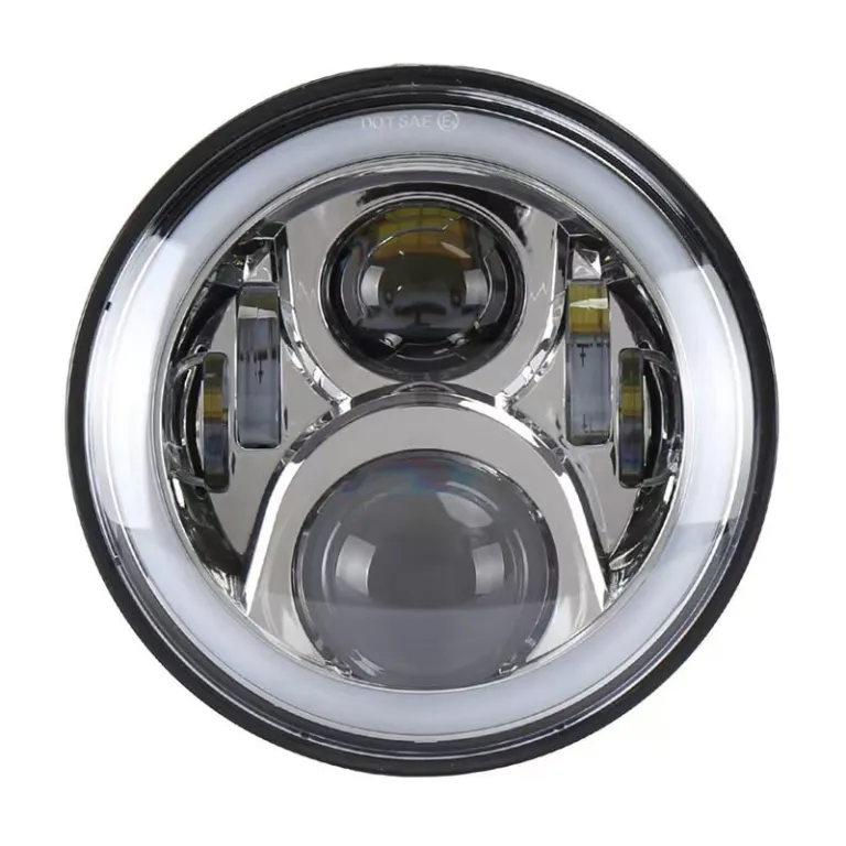7 اینچ چراغ بزرگ هارلی رانگلر 6 مهره 60W اصلاح‌شده موتورسیکلت آفرود چراغ جلو LED با چشم فرشته سفید زرد