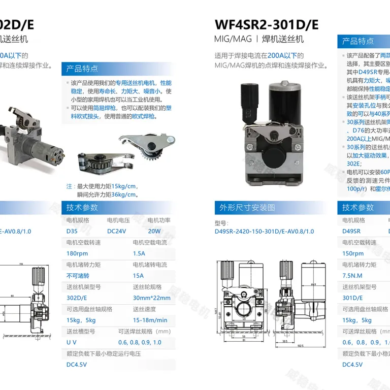 موتور سیم‌کش mig فروش مستقیم کارخانه 24V42V موتور DC سیم‌کش لوازم جانبی دستگاه جوش موتور آهنربای دائم
