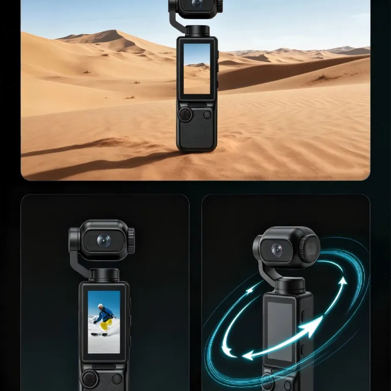 دوربین جیبی ولاگ با گیمبال دستی و کیفیت بالا، پرفروش برای صادرات 4k