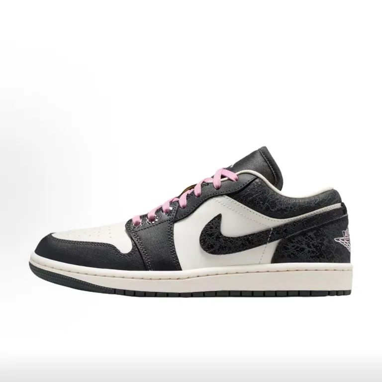 کفش بسکتبال ساق کوتاه نایک aj1 طرح پاندا سیاه و سفید و swoosh معکوس جردن 1 چرم لایه اول
