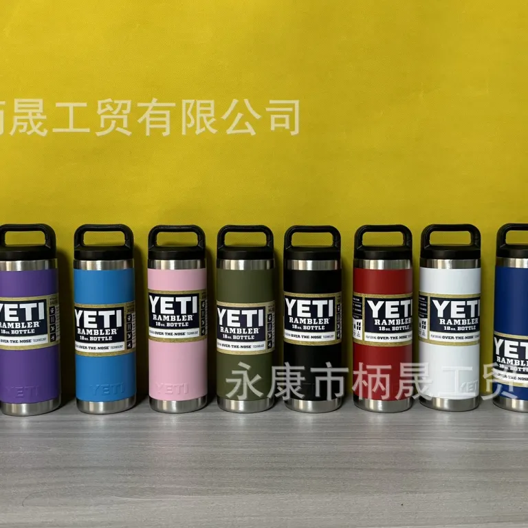 304 قمقمه استیل ضدزنگ YETI با دو درب و دسته، ظرفیت بالا، مناسب فضای باز و قابل حمل 36oz
