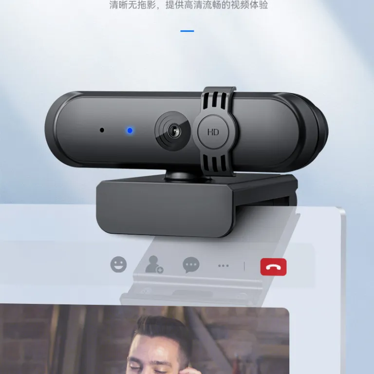 1080P دوربین دیجیتال با محافظ حریم خصوصی، دوربین HD با میکروفون یکپارچه، فوکوس ثابت، دوربین کامپیوتر رومیزی