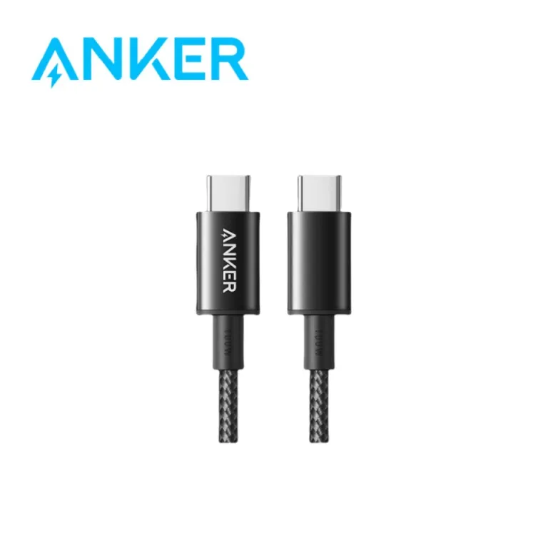 کابل شارژ سریع Anker بافته شده PD100W نایلونی تایپ C برای اندروید A8756-A8757-A8758
